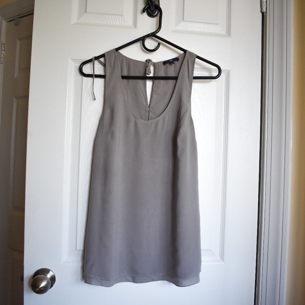 Gap Grey Back Tie Sleeveless Top Size Sm